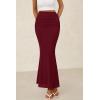 imagePRETTYGARDEN Women Fitted Mesh Mermaid Skirt 2025 Spring Summer Casual High Waisted Ruched Maxi Long Bodycon Going Out SkirtsWine Red