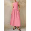 imagePRETTYGARDEN Women Maxi Dresses 2025 Summer Casual Sleeveless Patchwork Knit Tank Dress Flowy Beach Sundress Long DressPink