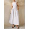 imagePRETTYGARDEN Women Maxi Dresses 2025 Summer Casual Sleeveless Patchwork Knit Tank Dress Flowy Beach Sundress Long DressWhite