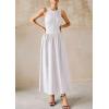 imagePRETTYGARDEN Women Maxi Dresses 2025 Summer Casual Sleeveless Patchwork Knit Tank Dress Flowy Beach Sundress Long DressWhite
