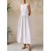 imagePRETTYGARDEN Women Maxi Dresses 2025 Summer Casual Sleeveless Patchwork Knit Tank Dress Flowy Beach Sundress Long DressWhite