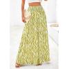 imagePRETTYGARDEN Womens 2025 Summer Flowy Wide Leg Palazzo Pants Dressy Casual Elastic High Waisted Pockets Boho Beach TrousersFloral White Green