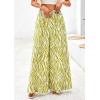 imagePRETTYGARDEN Womens 2025 Summer Flowy Wide Leg Palazzo Pants Dressy Casual Elastic High Waisted Pockets Boho Beach TrousersFloral White Green