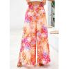imagePRETTYGARDEN Womens 2025 Summer Flowy Wide Leg Palazzo Pants Dressy Casual Elastic High Waisted Pockets Boho Beach TrousersFloral White Multicolored