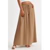 imagePRETTYGARDEN Womens 2025 Summer Wide Leg Palazzo Pants High Waisted Flowy Pockets Trendy Casual Lounge Boho Beach TrousersKhaki