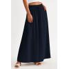 imagePRETTYGARDEN Womens 2025 Summer Wide Leg Palazzo Pants High Waisted Flowy Pockets Trendy Casual Lounge Boho Beach TrousersNavy