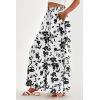 imagePRETTYGARDEN Womens 2025 Summer Wide Leg Palazzo Pants High Waisted Flowy Pockets Trendy Casual Lounge Boho Beach TrousersPrint Black