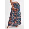 imagePRETTYGARDEN Womens 2025 Summer Wide Leg Palazzo Pants High Waisted Flowy Pockets Trendy Casual Lounge Boho Beach TrousersPrint Dark Blue Orange