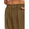 imagePRETTYGARDEN Womens Dressy Casual Pants Elastic High Waisted Work Office Corduroy Trouser Slacks with PocketsArmy Green
