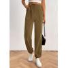 imagePRETTYGARDEN Womens Dressy Casual Pants Elastic High Waisted Work Office Corduroy Trouser Slacks with PocketsArmy Green