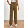 imagePRETTYGARDEN Womens Dressy Casual Pants Elastic High Waisted Work Office Corduroy Trouser Slacks with PocketsArmy Green
