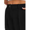 imagePRETTYGARDEN Womens Dressy Casual Pants Elastic High Waisted Work Office Corduroy Trouser Slacks with PocketsBlack