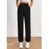 imagePRETTYGARDEN Womens Dressy Casual Pants Elastic High Waisted Work Office Corduroy Trouser Slacks with PocketsBlack