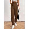 imagePRETTYGARDEN Womens Dressy Casual Pants Elastic High Waisted Work Office Corduroy Trouser Slacks with PocketsBrown