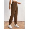imagePRETTYGARDEN Womens Dressy Casual Pants Elastic High Waisted Work Office Corduroy Trouser Slacks with PocketsBrown