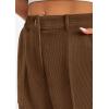 imagePRETTYGARDEN Womens Dressy Casual Pants Elastic High Waisted Work Office Corduroy Trouser Slacks with PocketsBrown