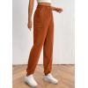 imagePRETTYGARDEN Womens Dressy Casual Pants Elastic High Waisted Work Office Corduroy Trouser Slacks with PocketsBrown Yellow