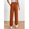 imagePRETTYGARDEN Womens Dressy Casual Pants Elastic High Waisted Work Office Corduroy Trouser Slacks with PocketsBrown Yellow