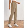 imagePRETTYGARDEN Womens Dressy Casual Pants Elastic High Waisted Work Office Corduroy Trouser Slacks with PocketsLight Khaki