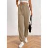 imagePRETTYGARDEN Womens Dressy Casual Pants Elastic High Waisted Work Office Corduroy Trouser Slacks with PocketsLight Khaki
