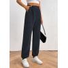 imagePRETTYGARDEN Womens Dressy Casual Pants Elastic High Waisted Work Office Corduroy Trouser Slacks with PocketsNavy