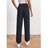 imagePRETTYGARDEN Womens Dressy Casual Pants Elastic High Waisted Work Office Corduroy Trouser Slacks with PocketsNavy