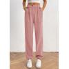 imagePRETTYGARDEN Womens Dressy Casual Pants Elastic High Waisted Work Office Corduroy Trouser Slacks with PocketsPink