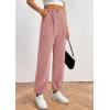 imagePRETTYGARDEN Womens Dressy Casual Pants Elastic High Waisted Work Office Corduroy Trouser Slacks with PocketsPink
