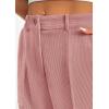imagePRETTYGARDEN Womens Dressy Casual Pants Elastic High Waisted Work Office Corduroy Trouser Slacks with PocketsPink