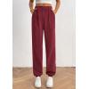 imagePRETTYGARDEN Womens Dressy Casual Pants Elastic High Waisted Work Office Corduroy Trouser Slacks with PocketsWine Red