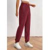 imagePRETTYGARDEN Womens Dressy Casual Pants Elastic High Waisted Work Office Corduroy Trouser Slacks with PocketsWine Red