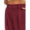 imagePRETTYGARDEN Womens Dressy Casual Pants Elastic High Waisted Work Office Corduroy Trouser Slacks with PocketsWine Red