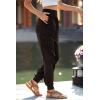 imagePRETTYGARDEN Womens Satin Jogger Pants Casual Dressy High Waist Long Lounge Pant Trousers Summer Outfits with PocketsDark Coffee