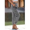 imagePRETTYGARDEN Womens Satin Jogger Pants Casual Dressy High Waist Long Lounge Pant Trousers Summer Outfits with PocketsGrey