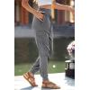 imagePRETTYGARDEN Womens Satin Jogger Pants Casual Dressy High Waist Long Lounge Pant Trousers Summer Outfits with PocketsGrey
