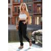 imagePRETTYGARDEN Womens Satin Jogger Pants Casual Dressy High Waist Long Lounge Pant Trousers Summer Outfits with PocketsZblack
