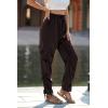 imagePRETTYGARDEN Womens Satin Jogger Pants Casual Dressy High Waist Long Lounge Pant Trousers Summer Outfits with PocketsZdark Coffee