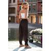 imagePRETTYGARDEN Womens Satin Jogger Pants Casual Dressy High Waist Long Lounge Pant Trousers Summer Outfits with PocketsZdark Coffee