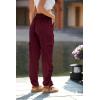 imagePRETTYGARDEN Womens Satin Jogger Pants Casual Dressy High Waist Long Lounge Pant Trousers Summer Outfits with PocketsZwine Red