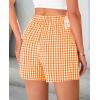 imagePRETTYGARDEN Womens Shorts Boxers 2025 Summer Gingham Pajama Lounge Sleep Y2K Plaid Pj Shorts Beach BottomsOrange