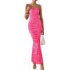 imagePRETTYGARDEN Maxi Dresses for Women 2025 Summer Halter Leopard Print Sleeveless Sexy Bodycon Cruise Cocktail Long DressZebra Rose Red