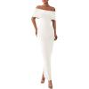 imagePRETTYGARDEN Off The Shoulder Dresses for Women 2025 Summer Elegant Bodycon Formal Cocktail Party Evening Maxi Long DressWhite