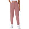 imagePRETTYGARDEN Womens Dressy Casual Pants Elastic High Waisted Work Office Corduroy Trouser Slacks with PocketsPink