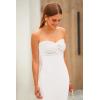 imagePRETTYGARDEN Womens Bodycon Long Dresses Summer Strapless Tube Twist Knot Front Ribbed Knit Maxi Cocktail Dress with SlitWhite