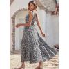 imagePRETTYGARDEN Womens Summer Floral Maxi Dress Knot One Shoulder Sleeveless Ruffle Flowy Boho Beach Wedding Guest DressesBlack Blue