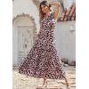 imagePRETTYGARDEN Womens Summer Floral Maxi Dress Knot One Shoulder Sleeveless Ruffle Flowy Boho Beach Wedding Guest DressesBlack Pink