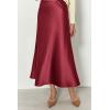 imagePRETTYGARDEN Womens Summer Midi Satin Skirt Dressy Casual High Waisted A Line Flowy Ruffle Elegant Party SkirtsBean Paste Pink