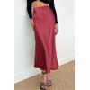 imagePRETTYGARDEN Womens Summer Midi Satin Skirt Dressy Casual High Waisted A Line Flowy Ruffle Elegant Party SkirtsBean Paste Pink