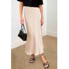 imagePRETTYGARDEN Womens Summer Midi Satin Skirt Dressy Casual High Waisted A Line Flowy Ruffle Elegant Party SkirtsBeige