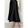 imagePRETTYGARDEN Womens Summer Midi Satin Skirt Dressy Casual High Waisted A Line Flowy Ruffle Elegant Party SkirtsBlack